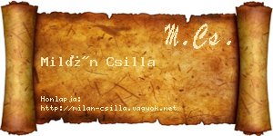 Milán Csilla névjegykártya
